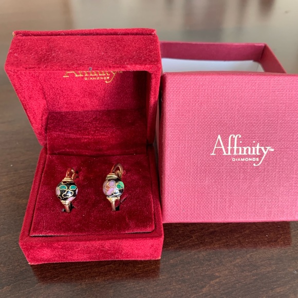 Affinity Diamonds Jewelry - Affinity Women's Gold and Black Earrings